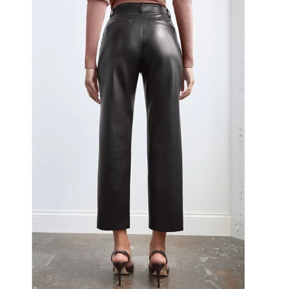 Aritzia Babaton Command Vegan Leather Cropped Pants Echo Grey Women's 6 NEW - Picture 3 of 6